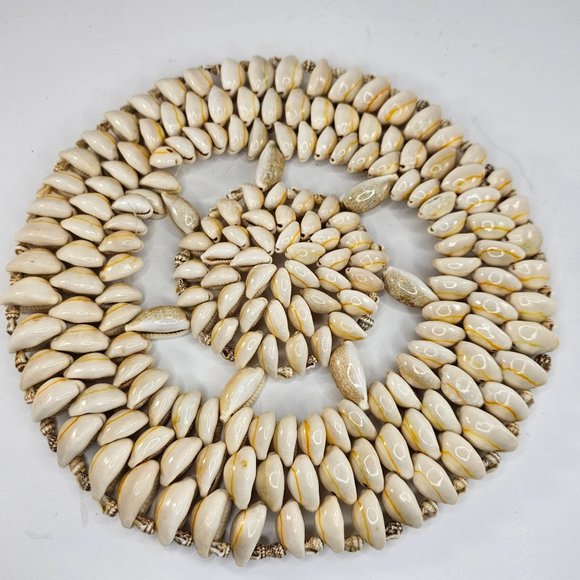 Natural Sea Shell Trivet Hot Pad Doily Nautical Wall Decor Beach House 9” - Picture 3 of 7